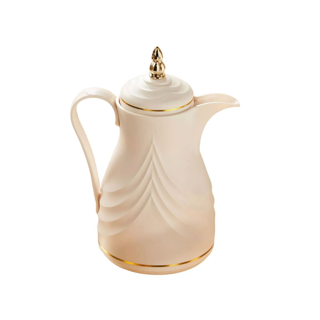 Ecru Vacuum Coffee/Tea Pot with Gold Detailing