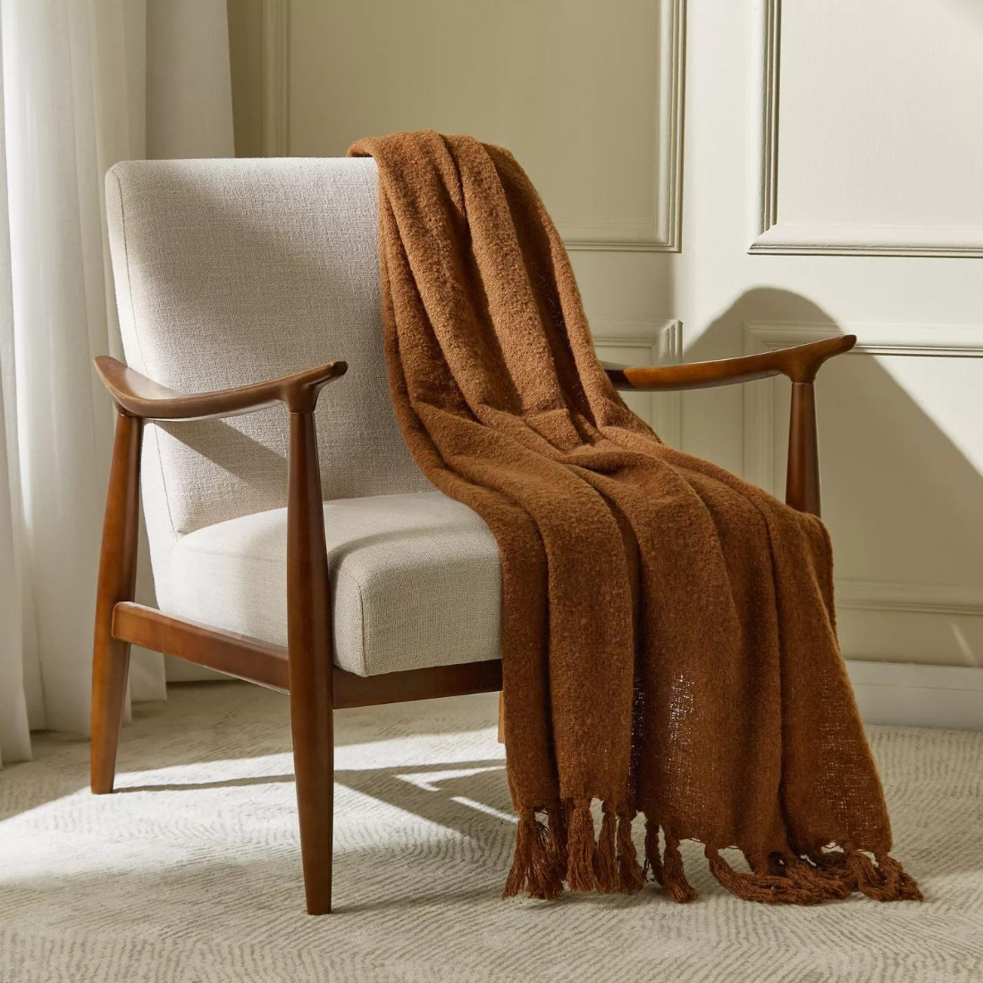 Brown Bouclé Throw