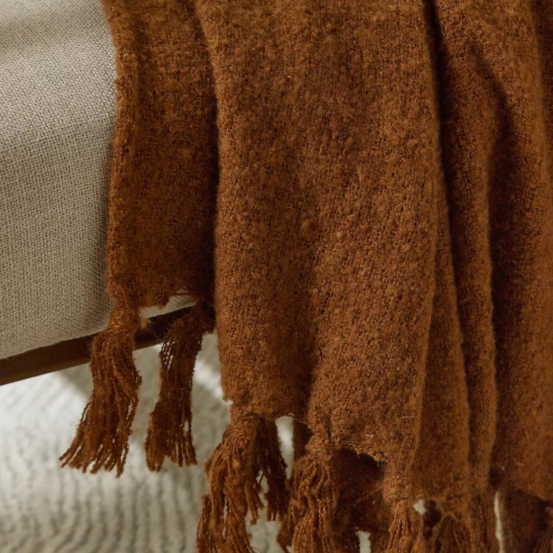 Brown Bouclé Throw