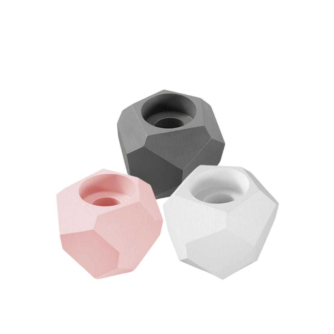 Set of 3 Geometric Candle Holders