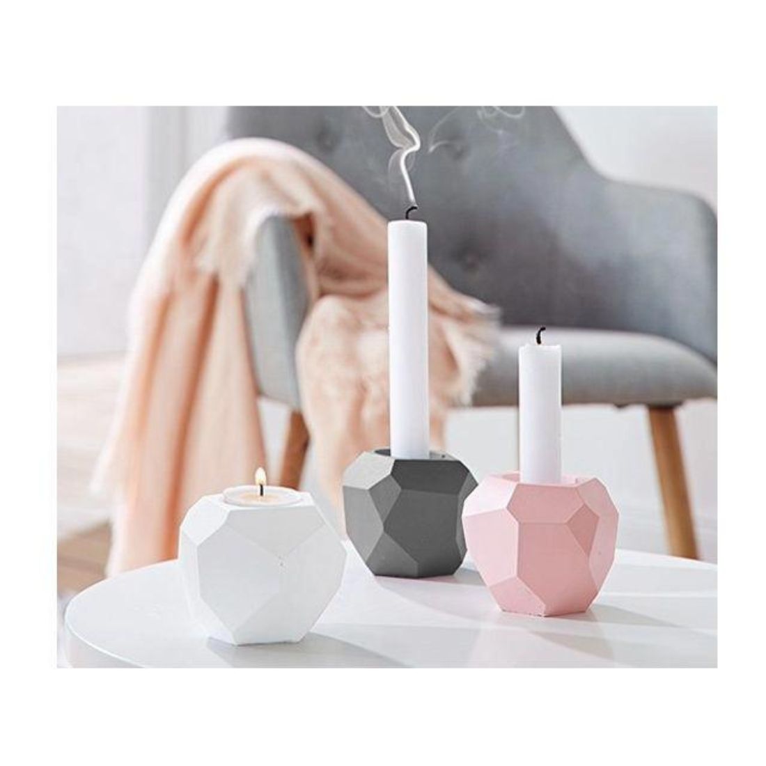 Set of 3 Geometric Candle Holders