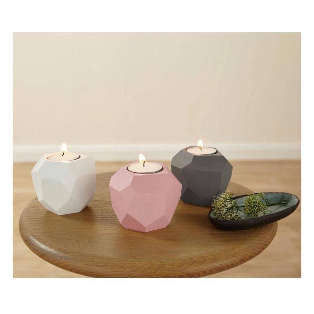 Set of 3 Geometric Candle Holders