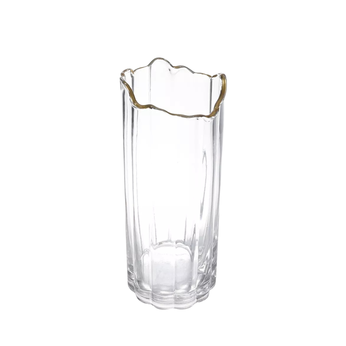 Riviera Glass Vase with Gold Trim