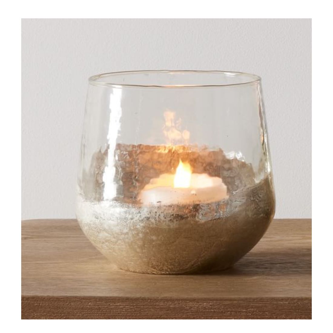Metallic Dipped Tea Light Glass Holder