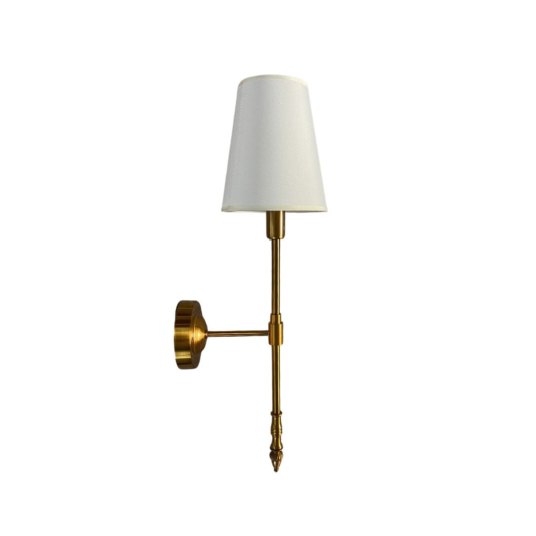 Brass Sconces with Ecru Lampshade