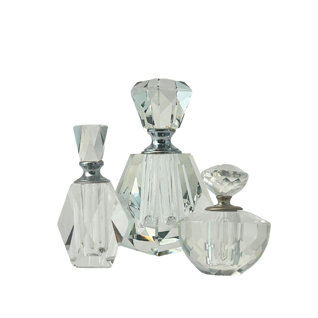 Tall Vintage Crystal Perfume Bottle