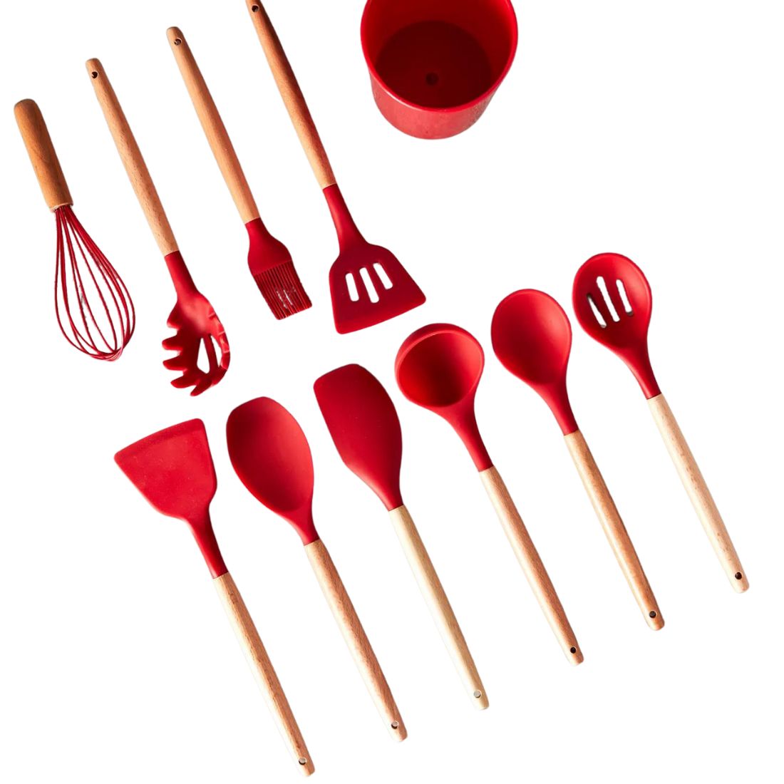 11 Piece Red Utensil Set