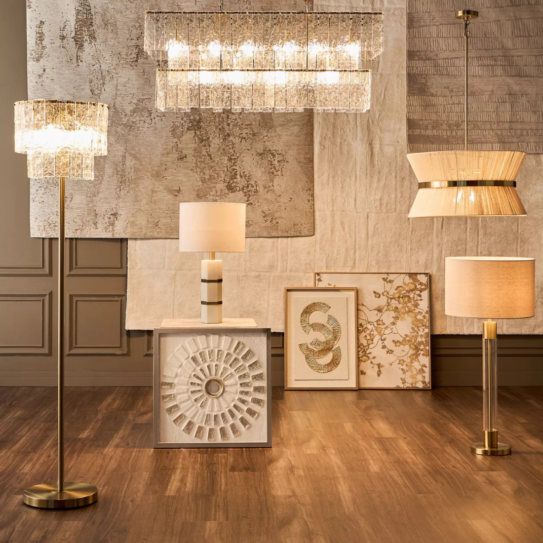 Glass Chandelier Floor Lamp