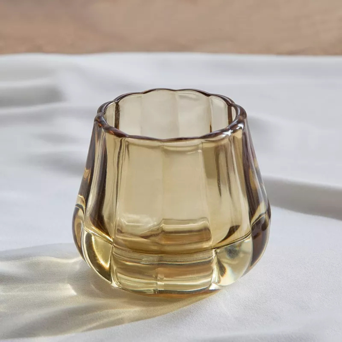 Brown Glass Tea light Candle Holders