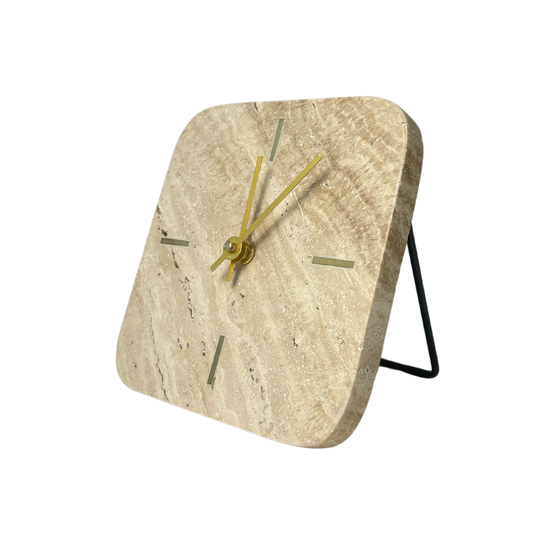 Beige Marble Table Clock