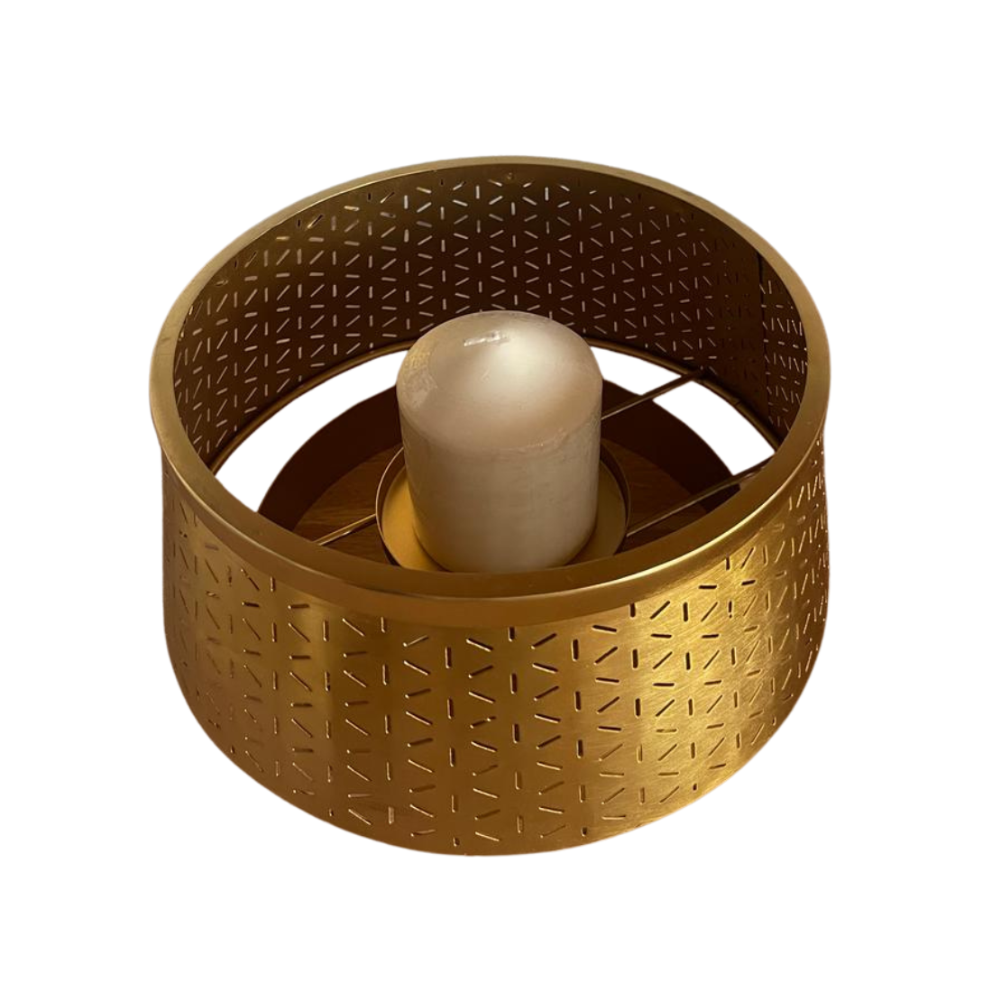 Large Round Brass Candle Holder Centrepiece