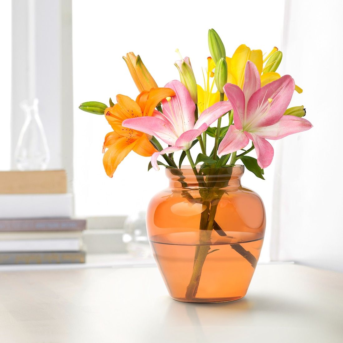 Orange Clear Vase