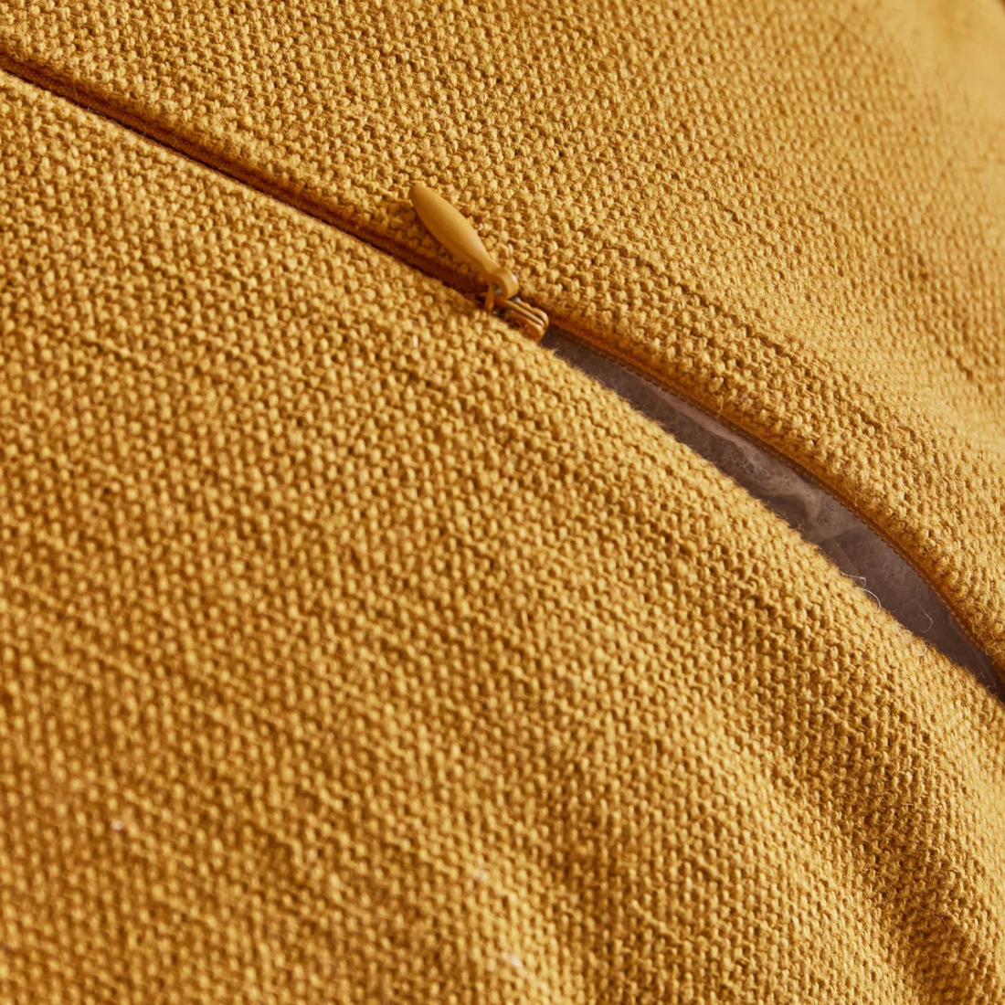 Mustard Round Chair Cushion with Pompoms