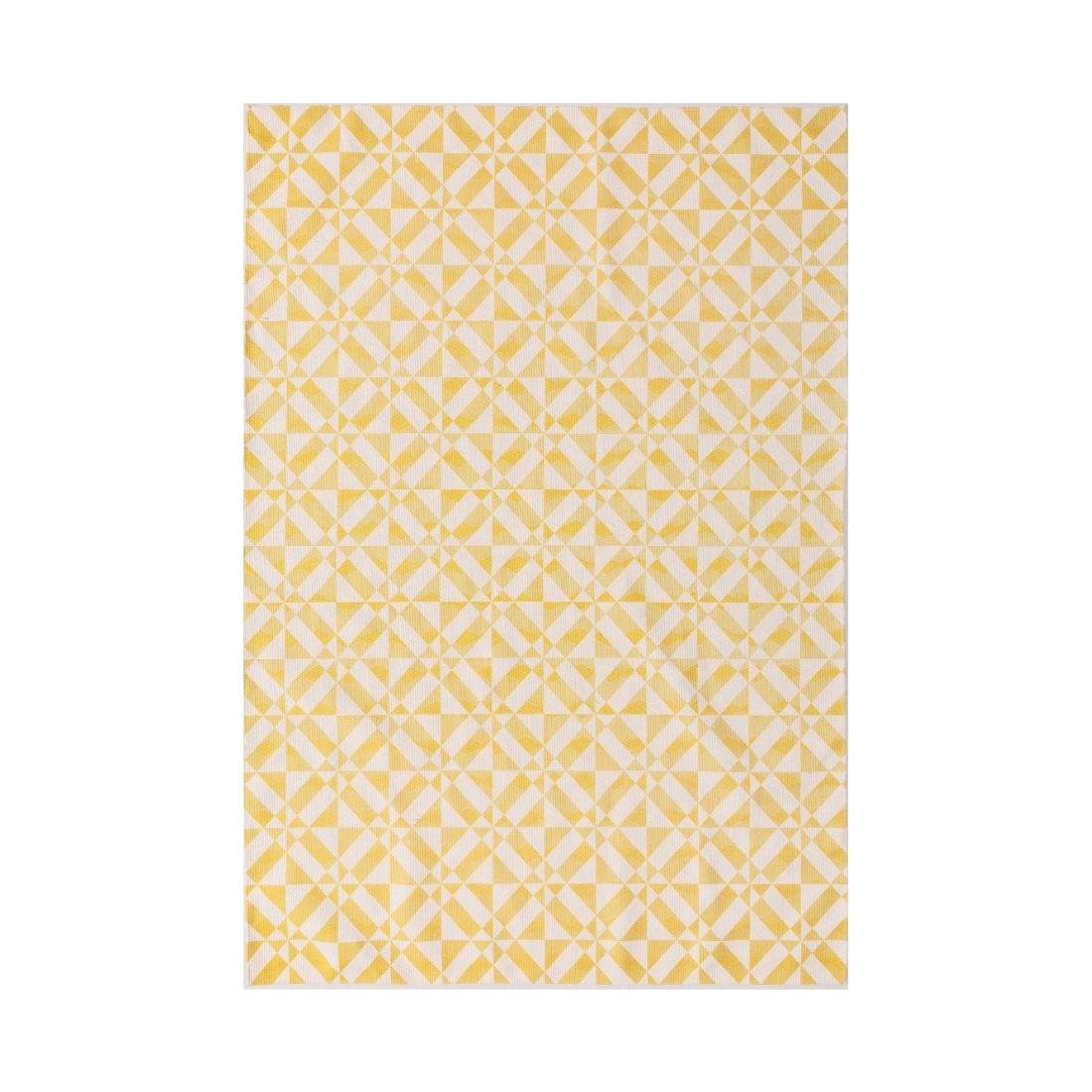 Yellow Geometric Print Rug