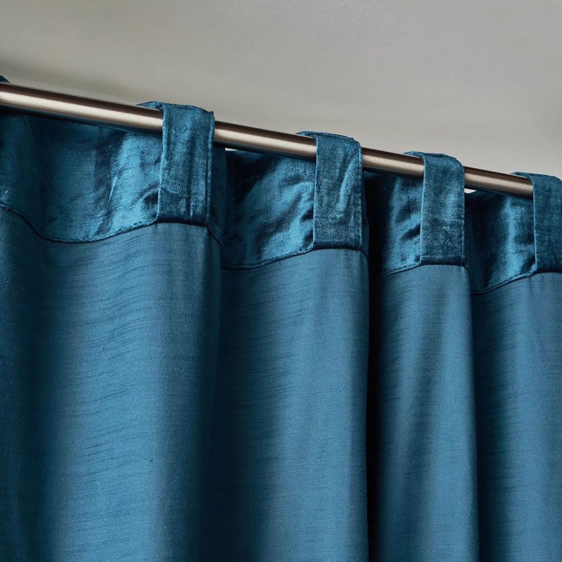 Pair of Teal Velvet Curtains