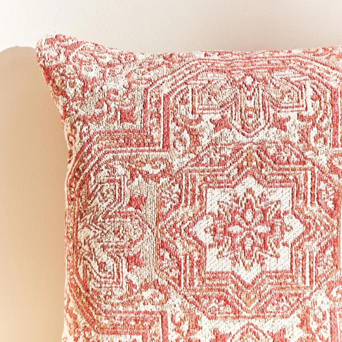 Red Arabesque Embroidered Cushion