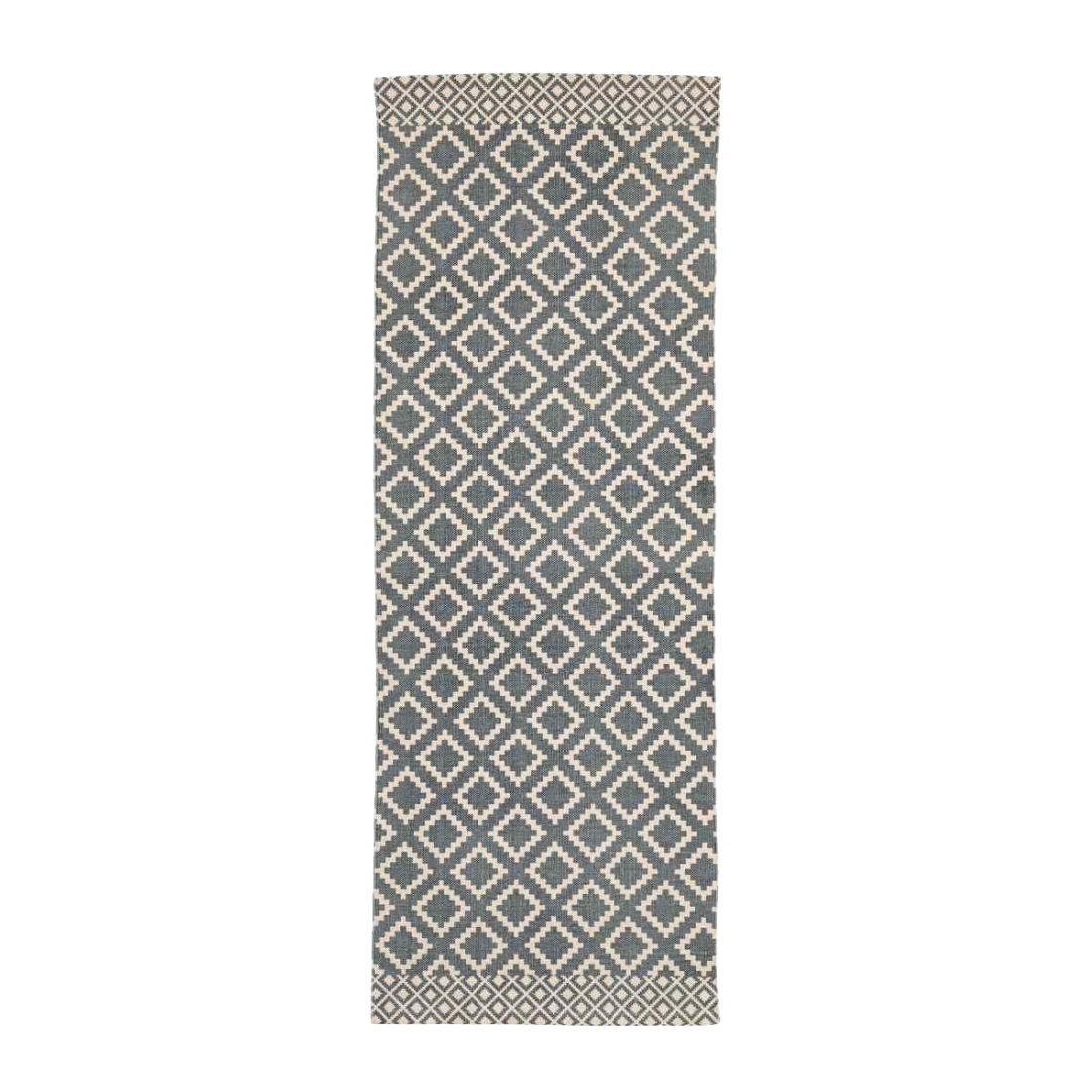 Long Blue Tile Rug