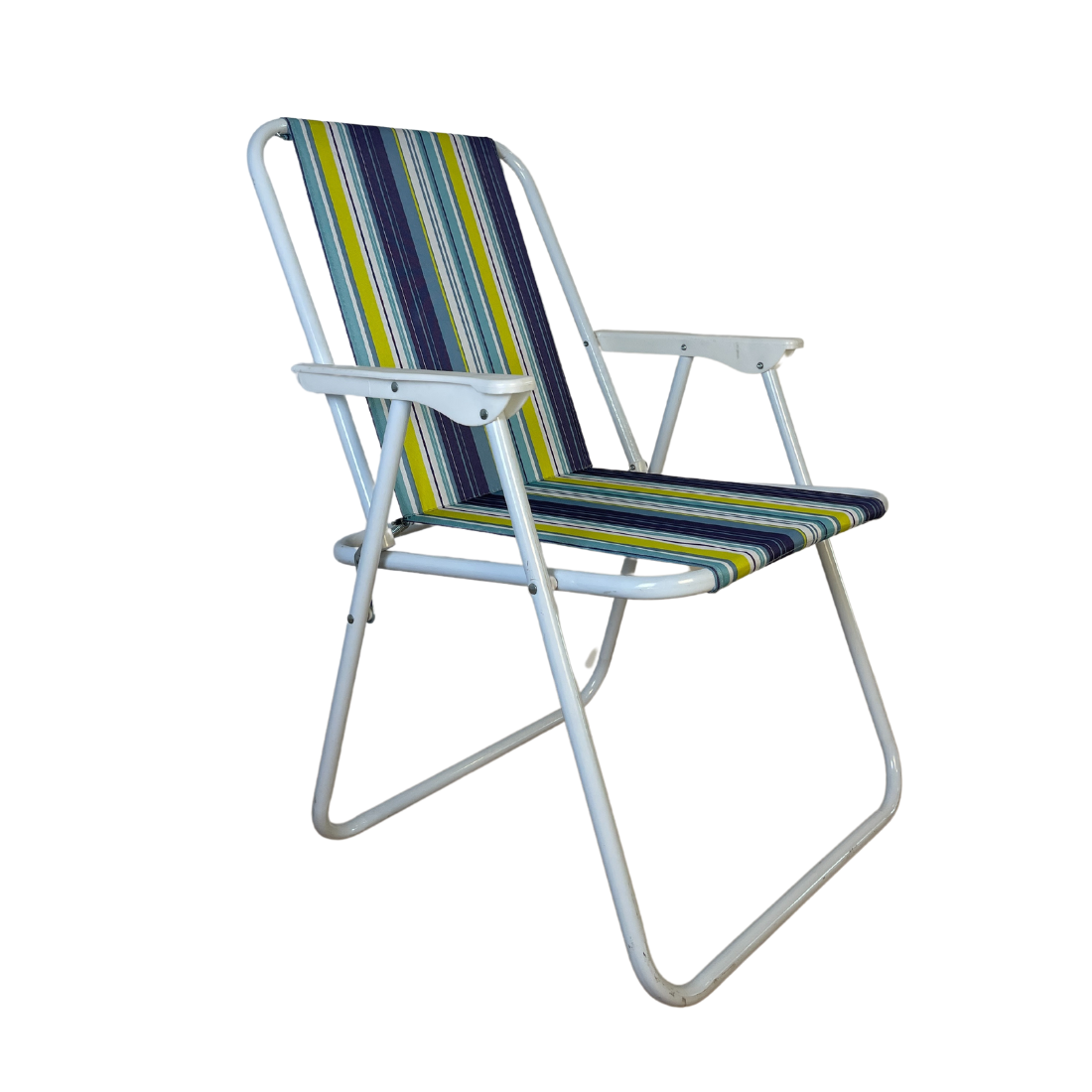 Blue/Green Striped Foldable Chair