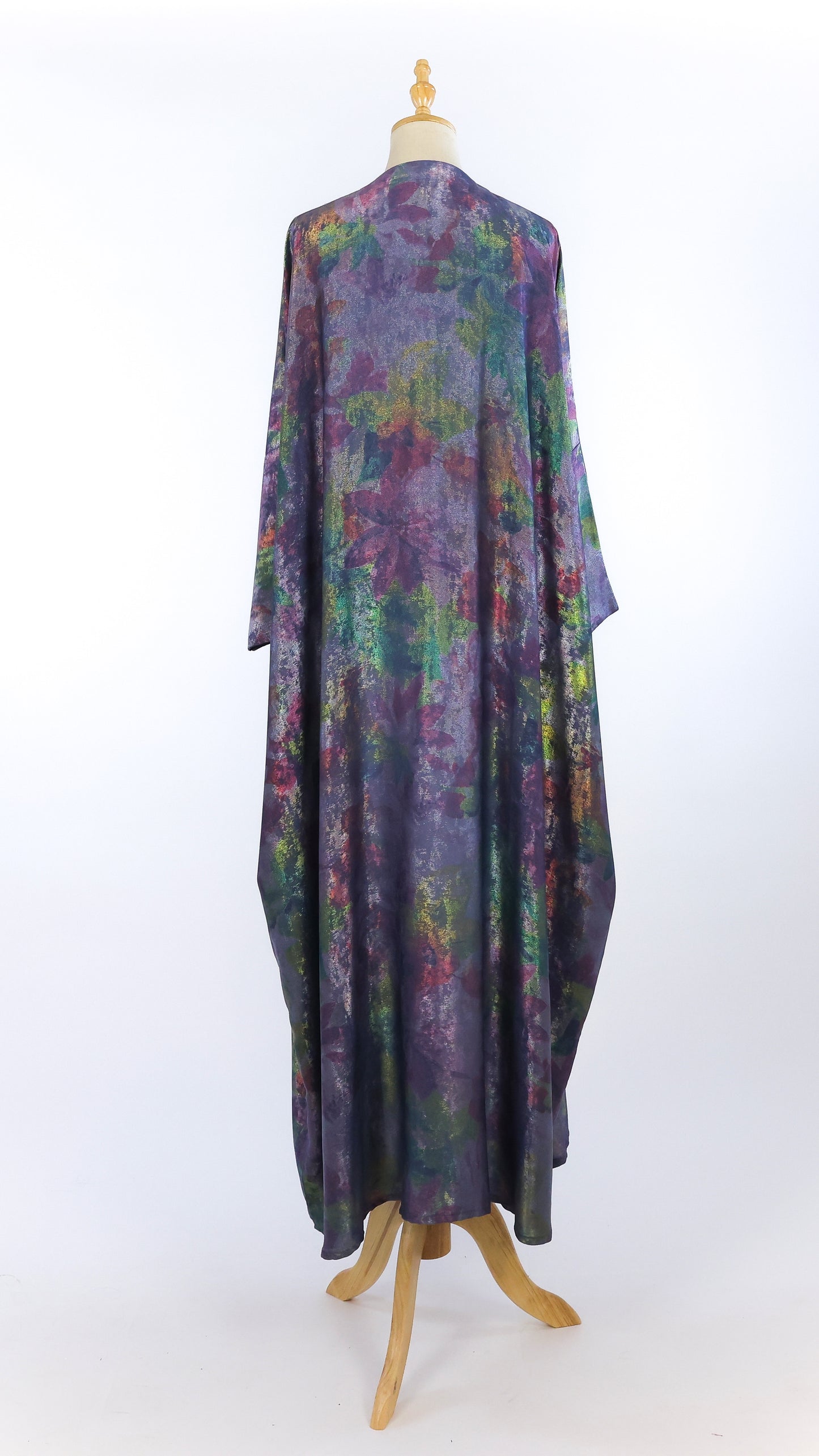 Open Multicolored Shimmer Abaya With Pattern