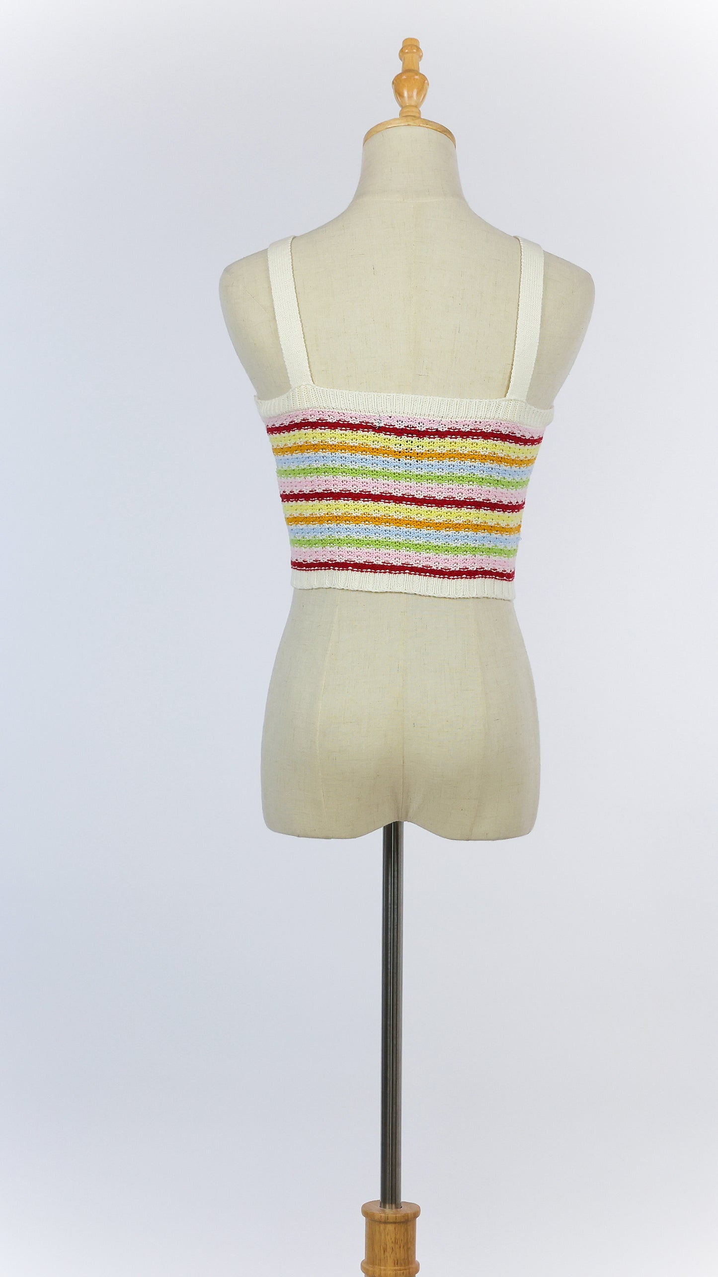 Rainbow Knit Cropped Tank Top