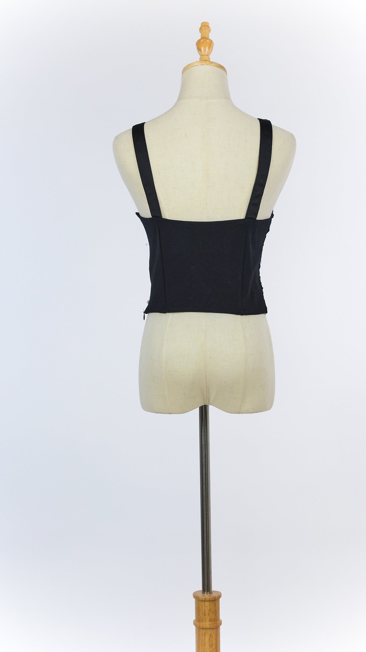Embroidered Beaded Cropped Bustier Top