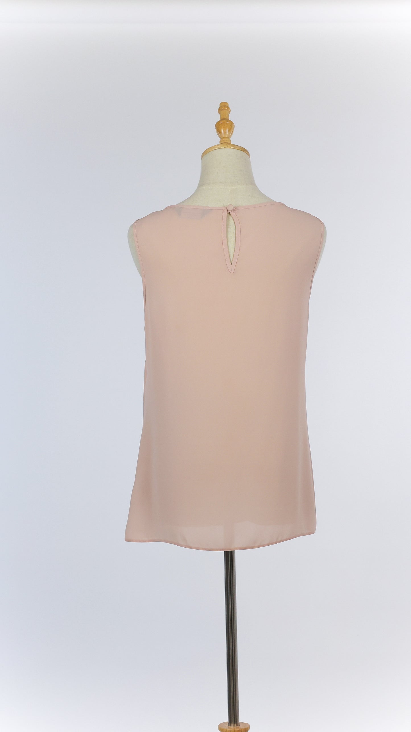 Blush Pink Chiffon Blouse with Floral Appliqués