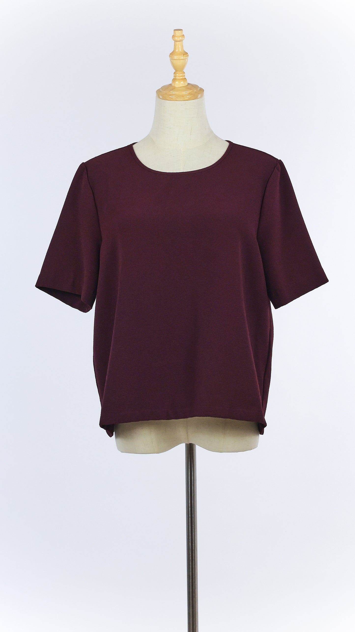 Burgundy Crèpe Shortsleeve T-shirt