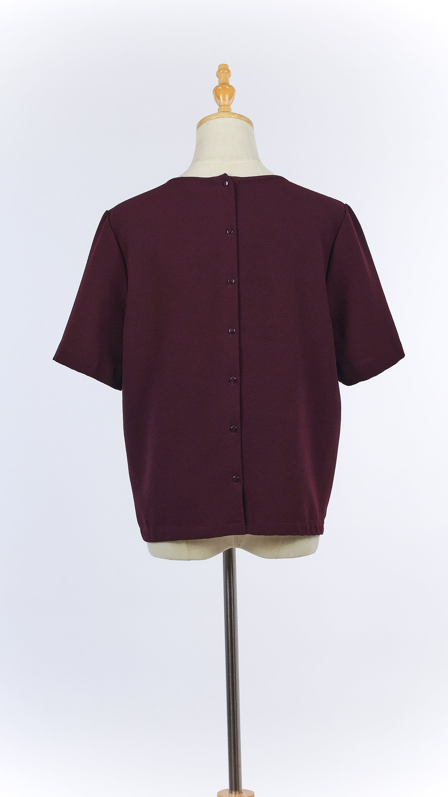 Burgundy Crèpe Shortsleeve T-shirt