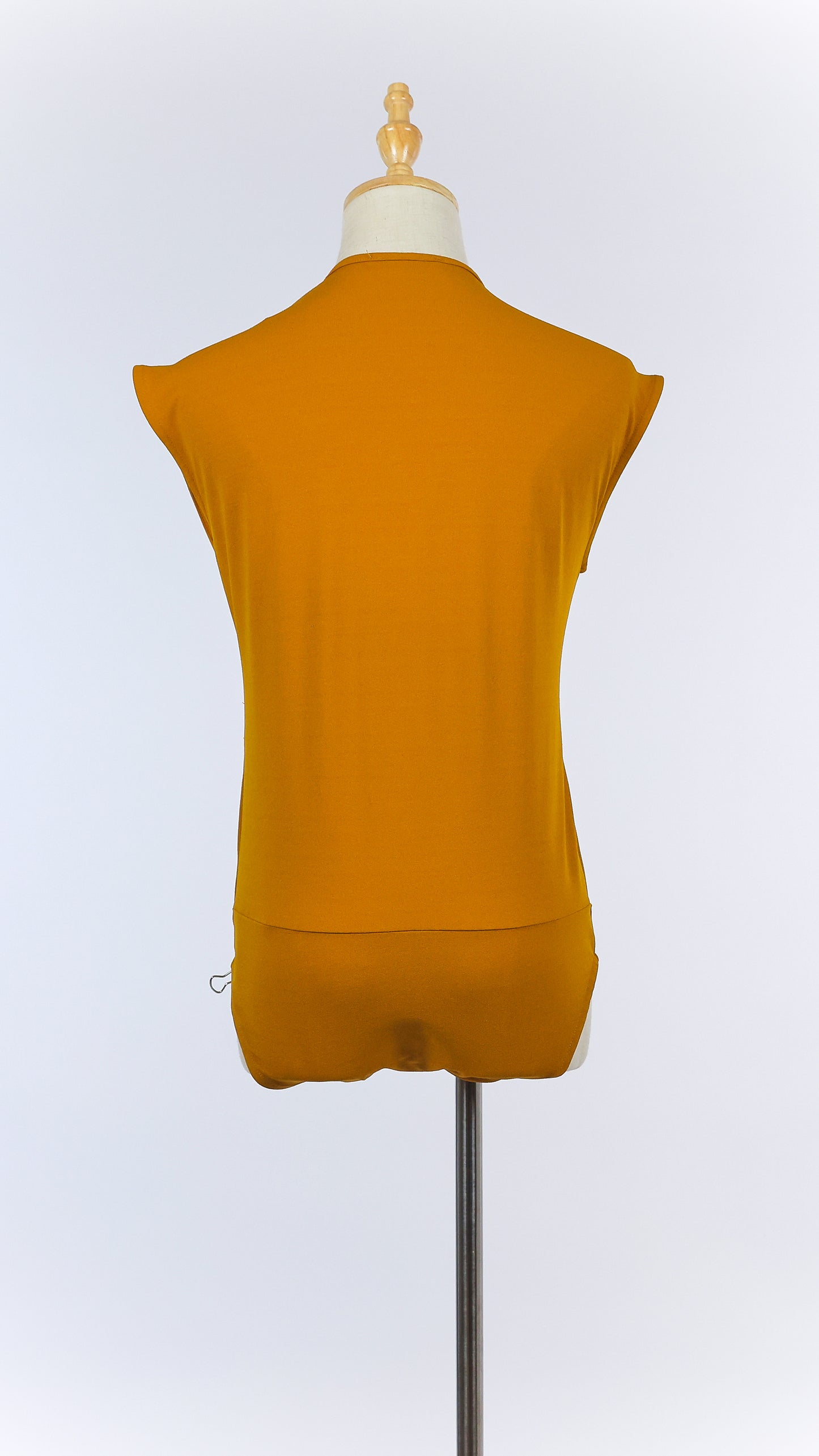 Mustard Sleeveless Draped Bodysuit