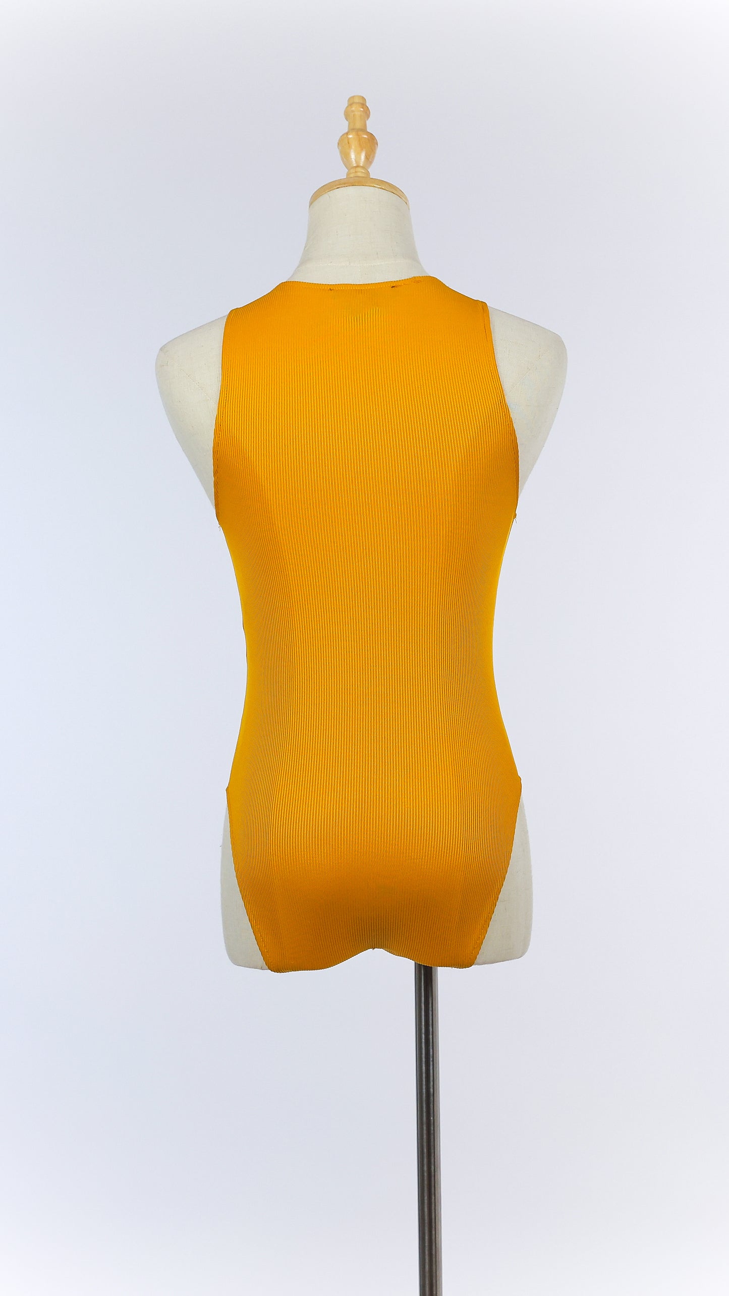 Mustard Sleeveless Ribbed Bodysuit
