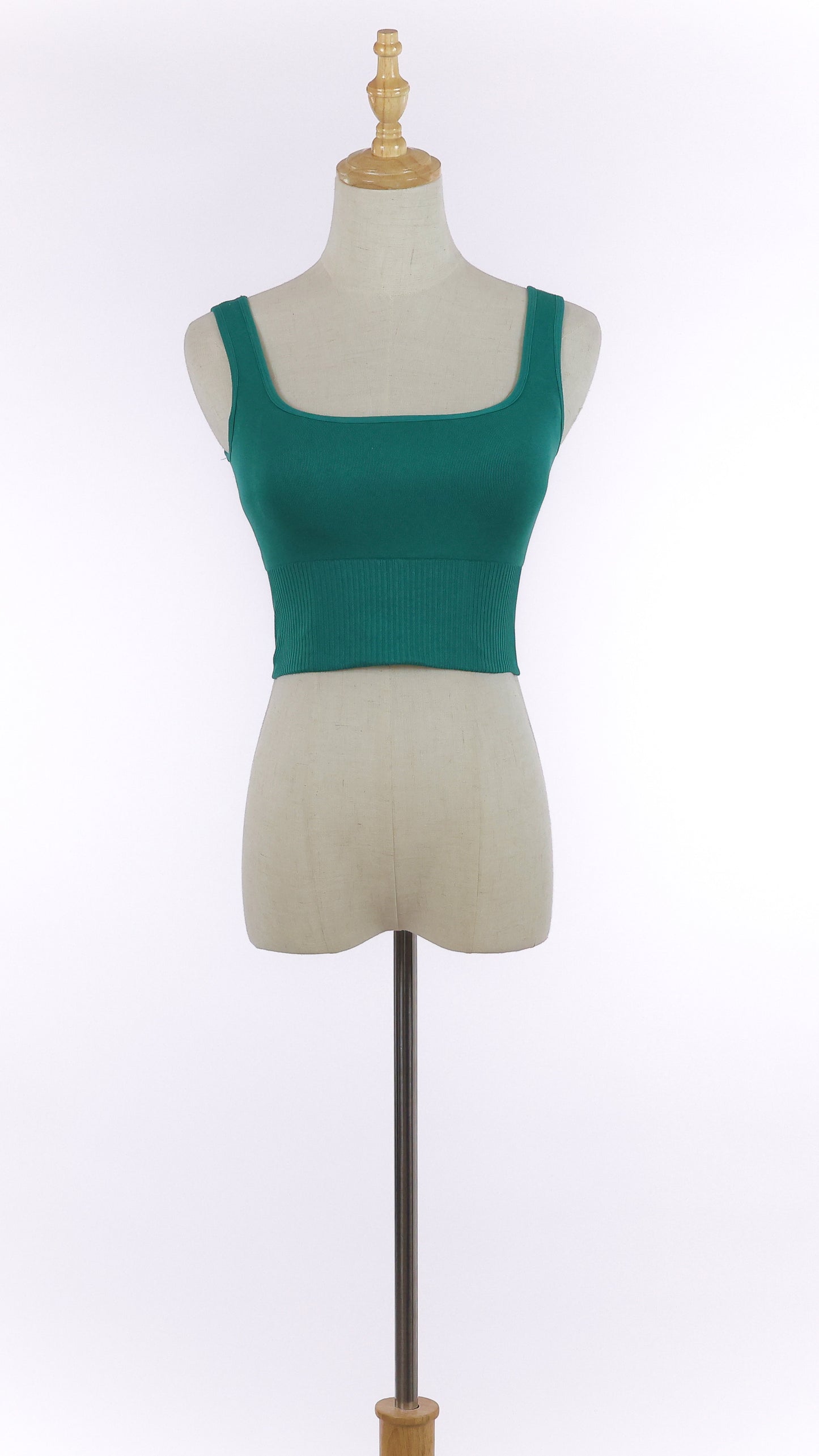 Green Ribbed Seamless Sports Bralette