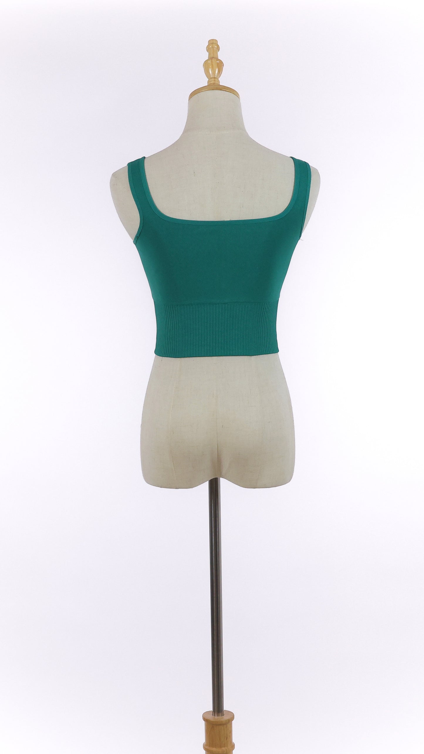 Green Ribbed Seamless Sports Bralette