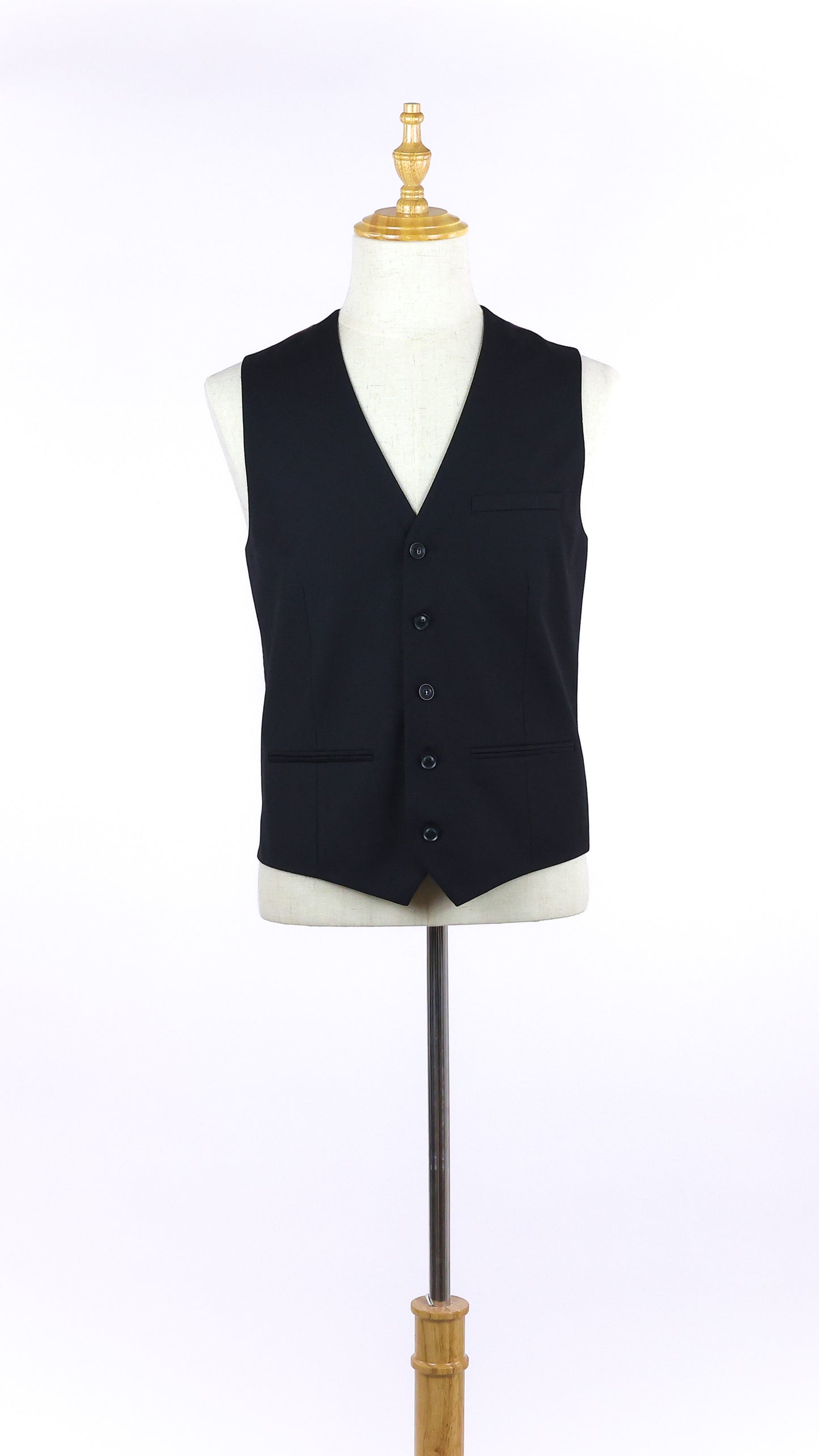 Black Waistcoat With Burgundy Back