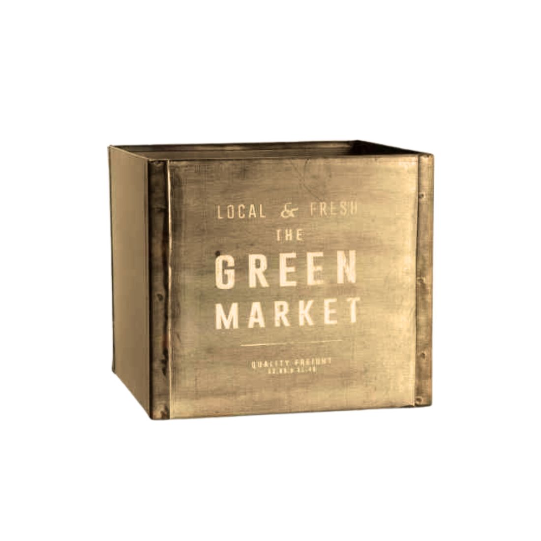 Gold Rustic Cubic Metal Box
