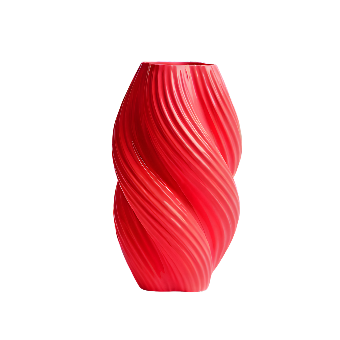 Red Swirl Vase