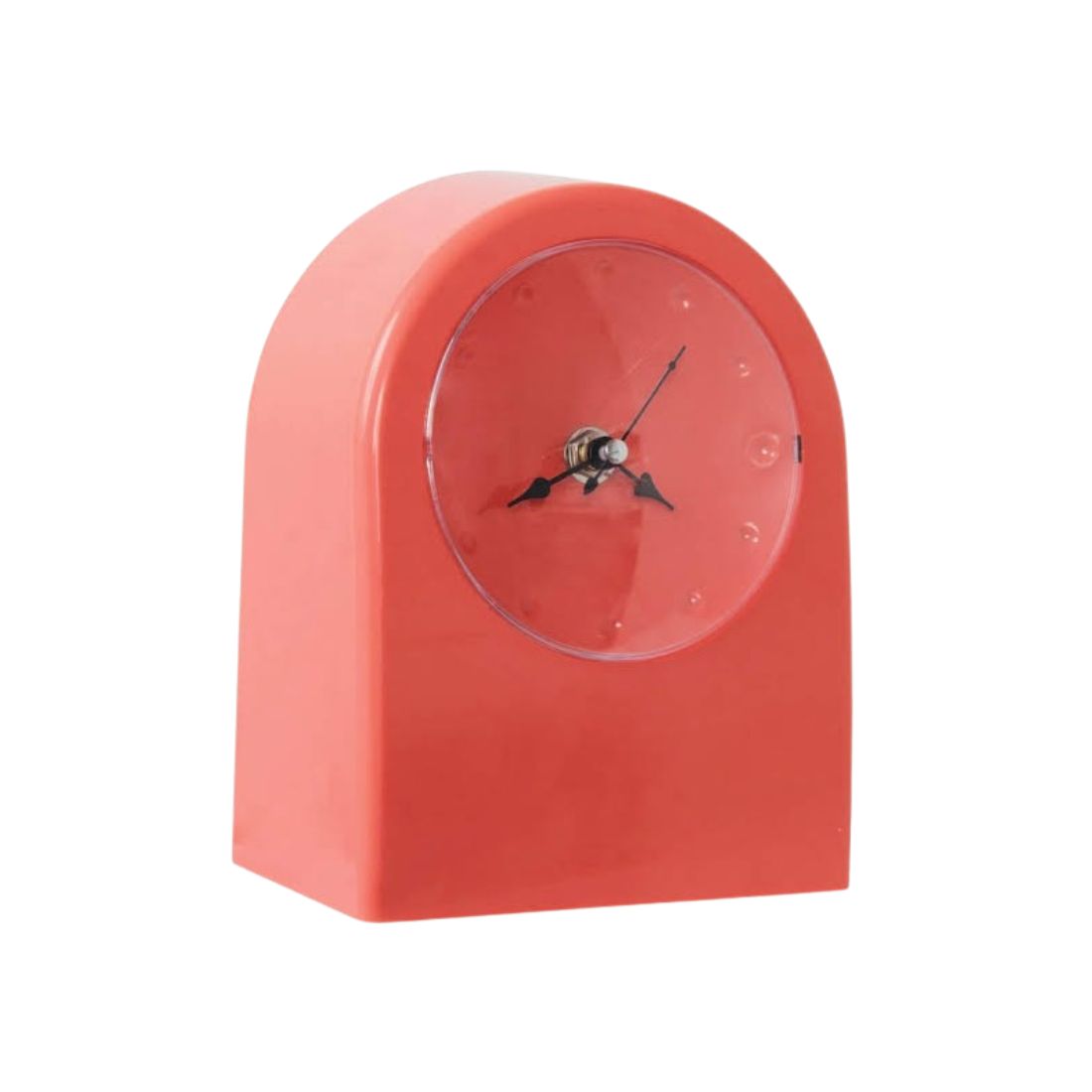 Coral Retro Analogue Table Clock
