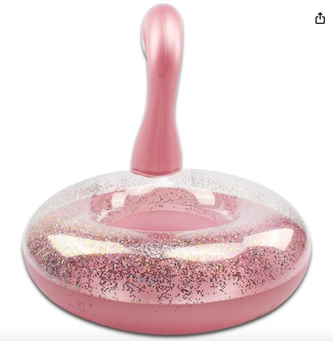 Glitter Pink Flamingo Inflatable Ring