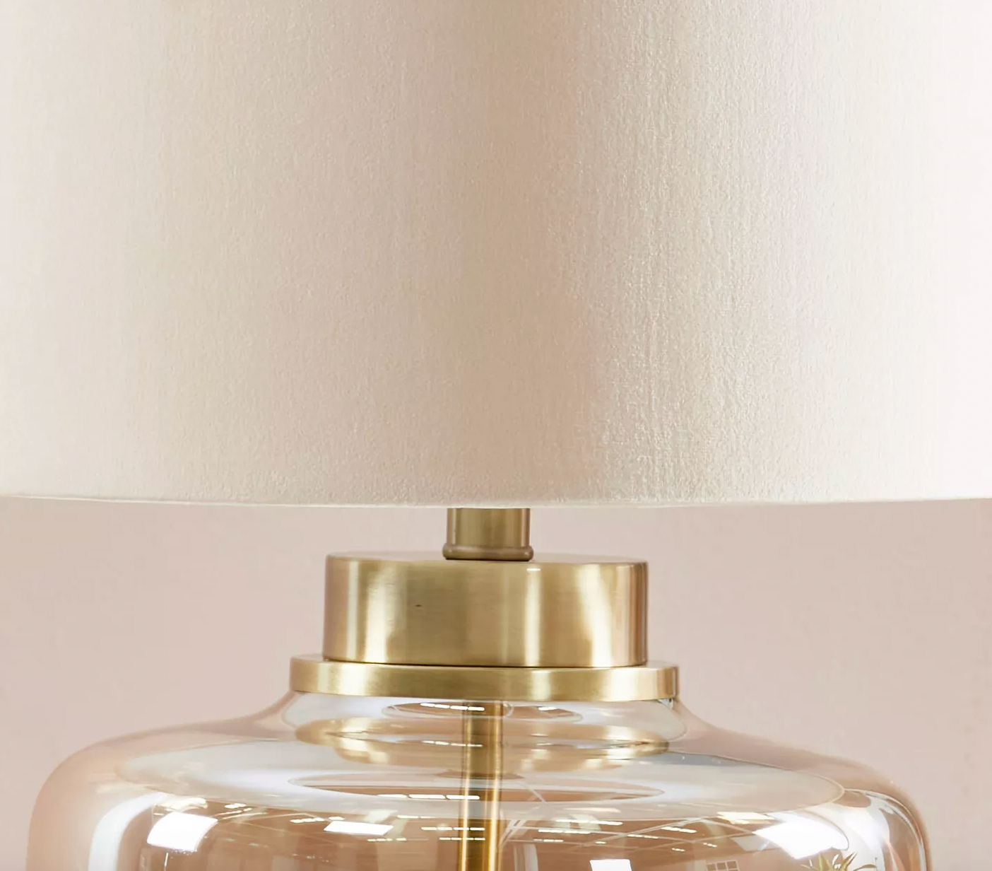 See-Through Glass Table Lamp with Iron Frame