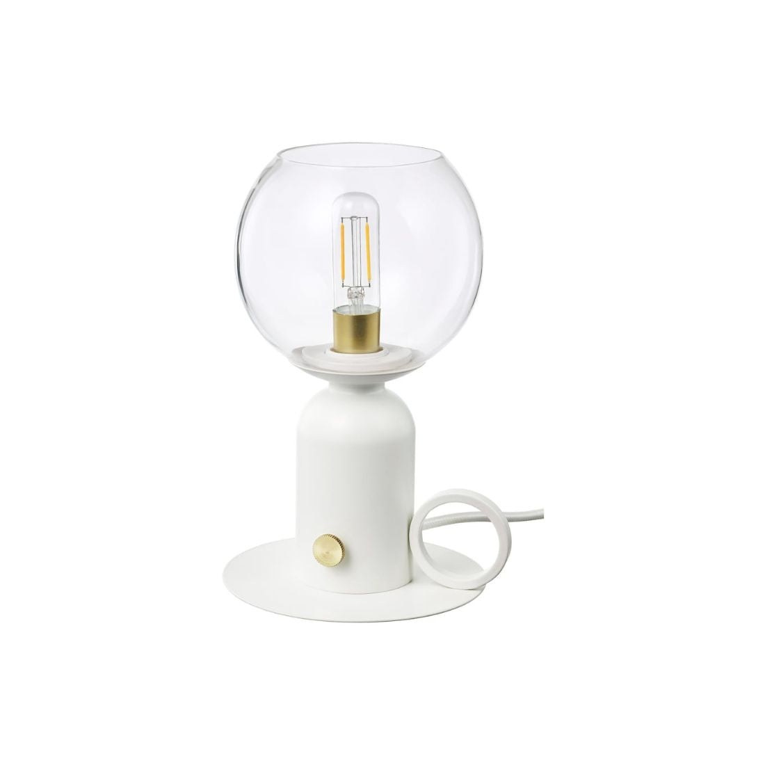 White Table Lamp with Glass Top