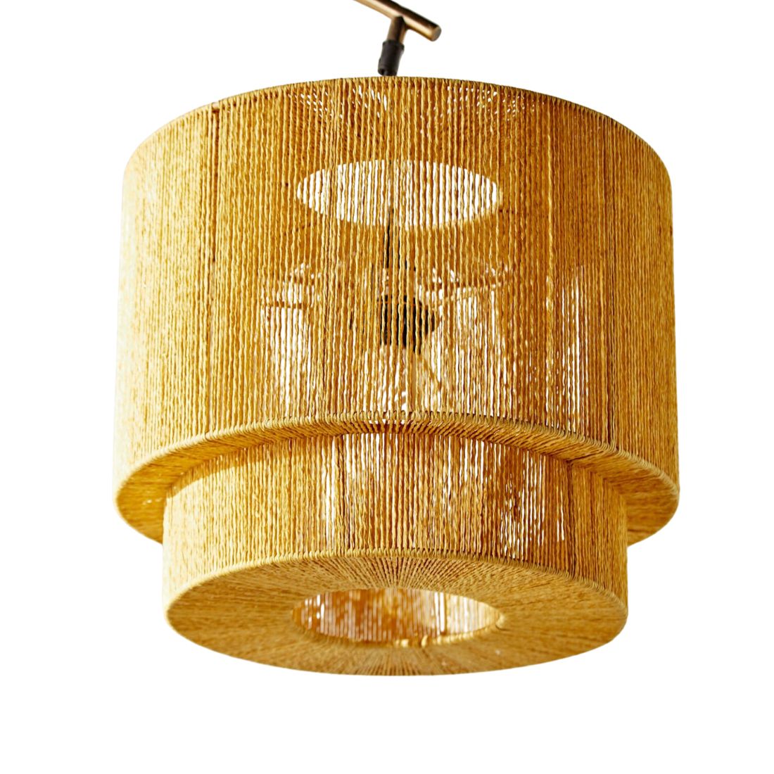 Arching Floor Lamp with Paper Rope Lamp Shade