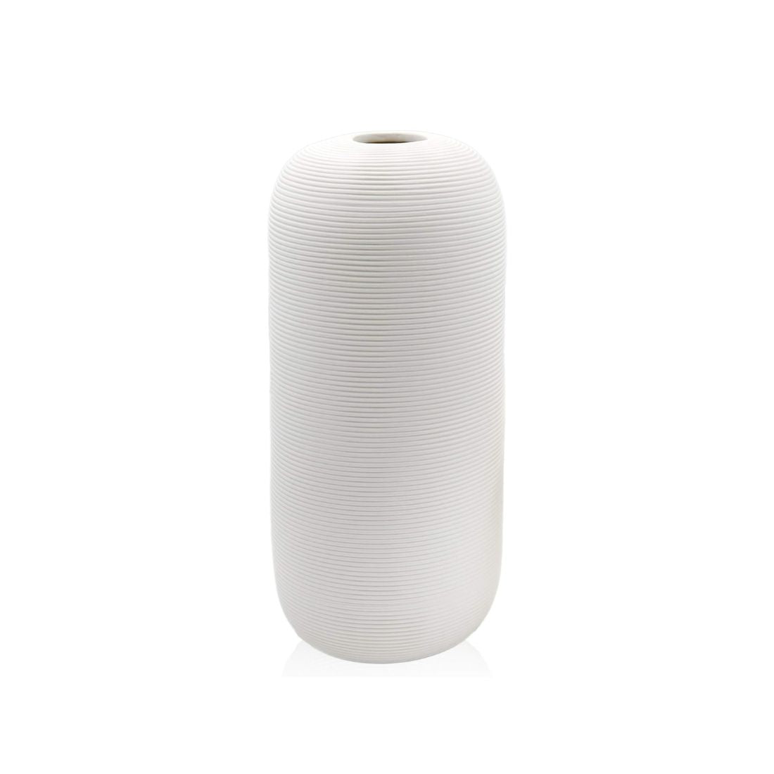 Tall Ceramic Ribbed Vase