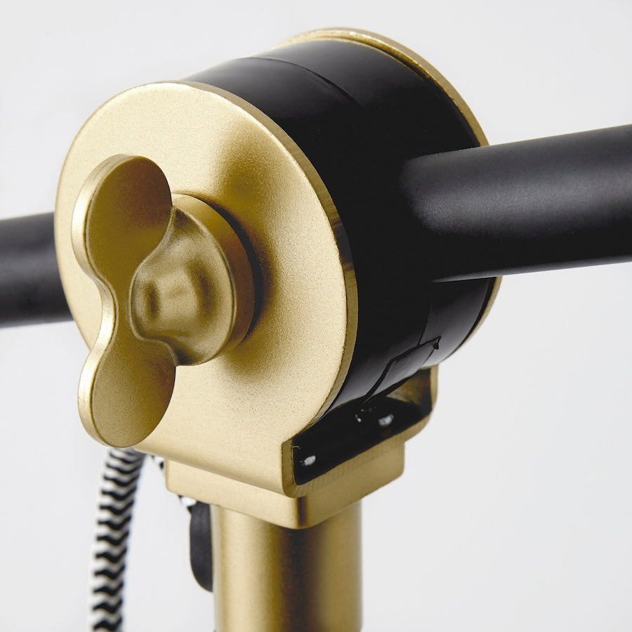 Adjutable Black Floor Lamp with Gold Detailing