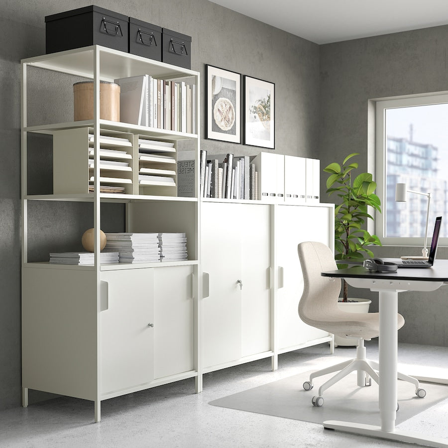 White Cabinet with Sliding Doors