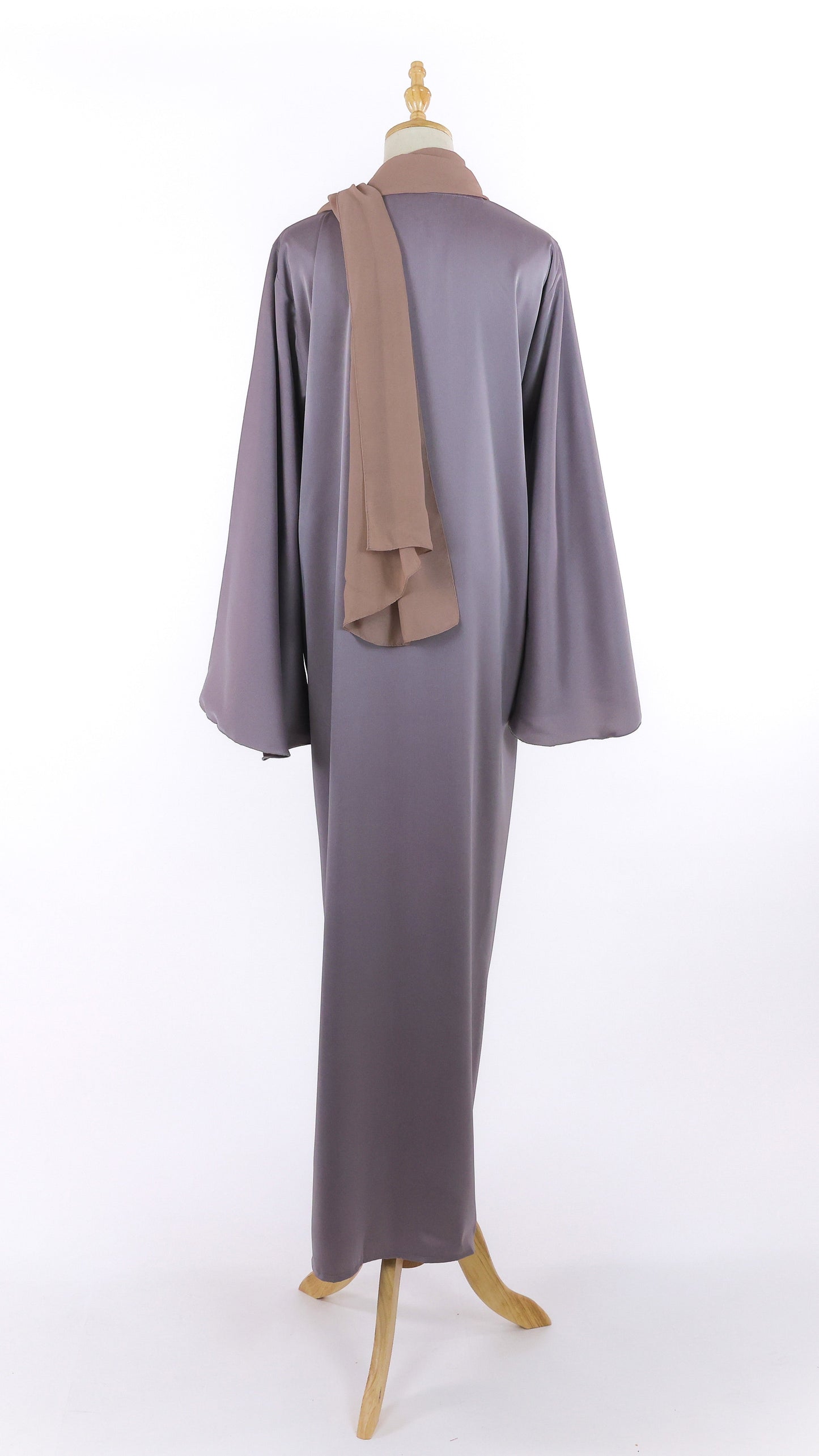 Open Lilac Abaya With Matching Beige Sheila