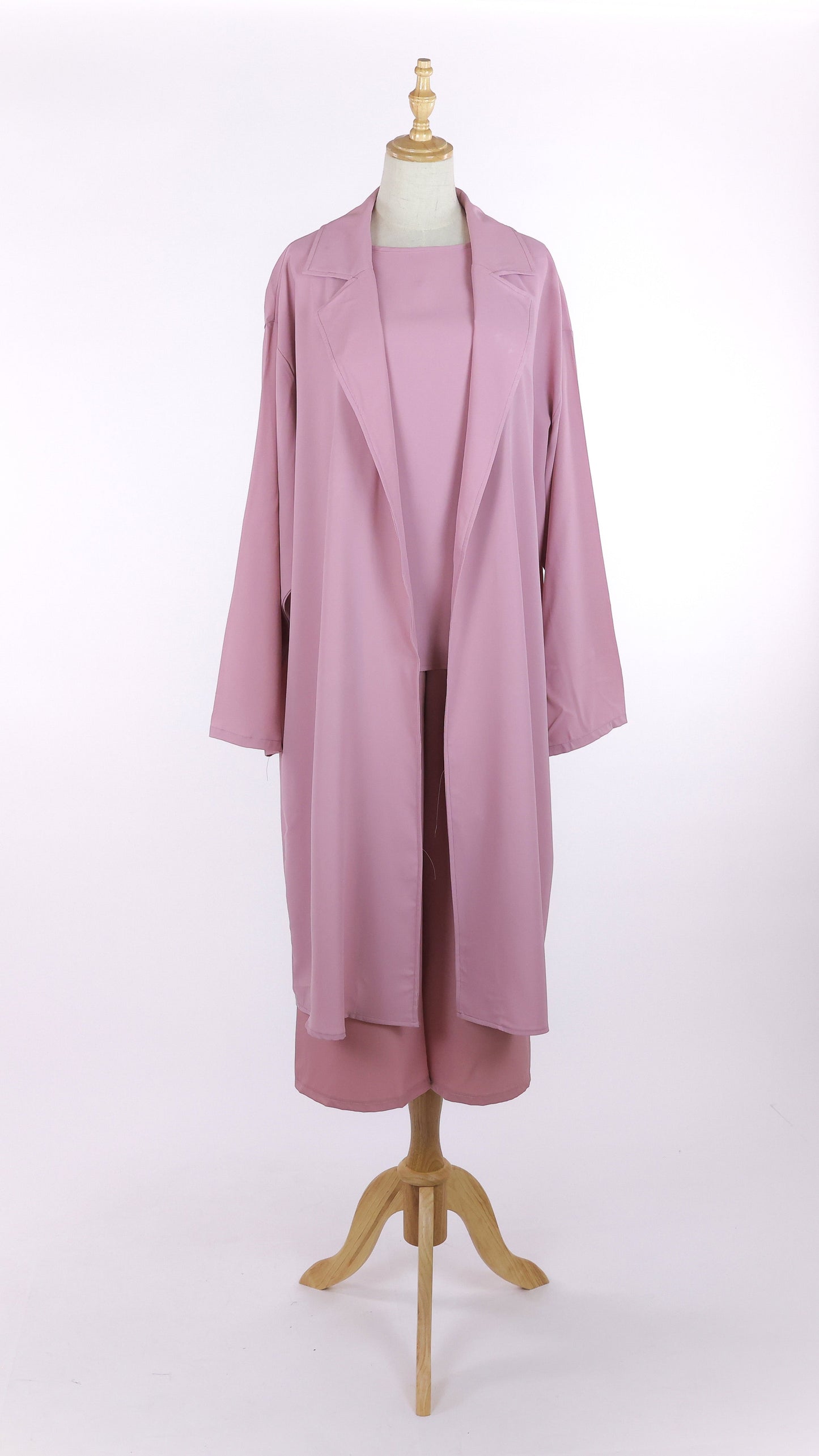 3 Piece Pink Abaya Set
