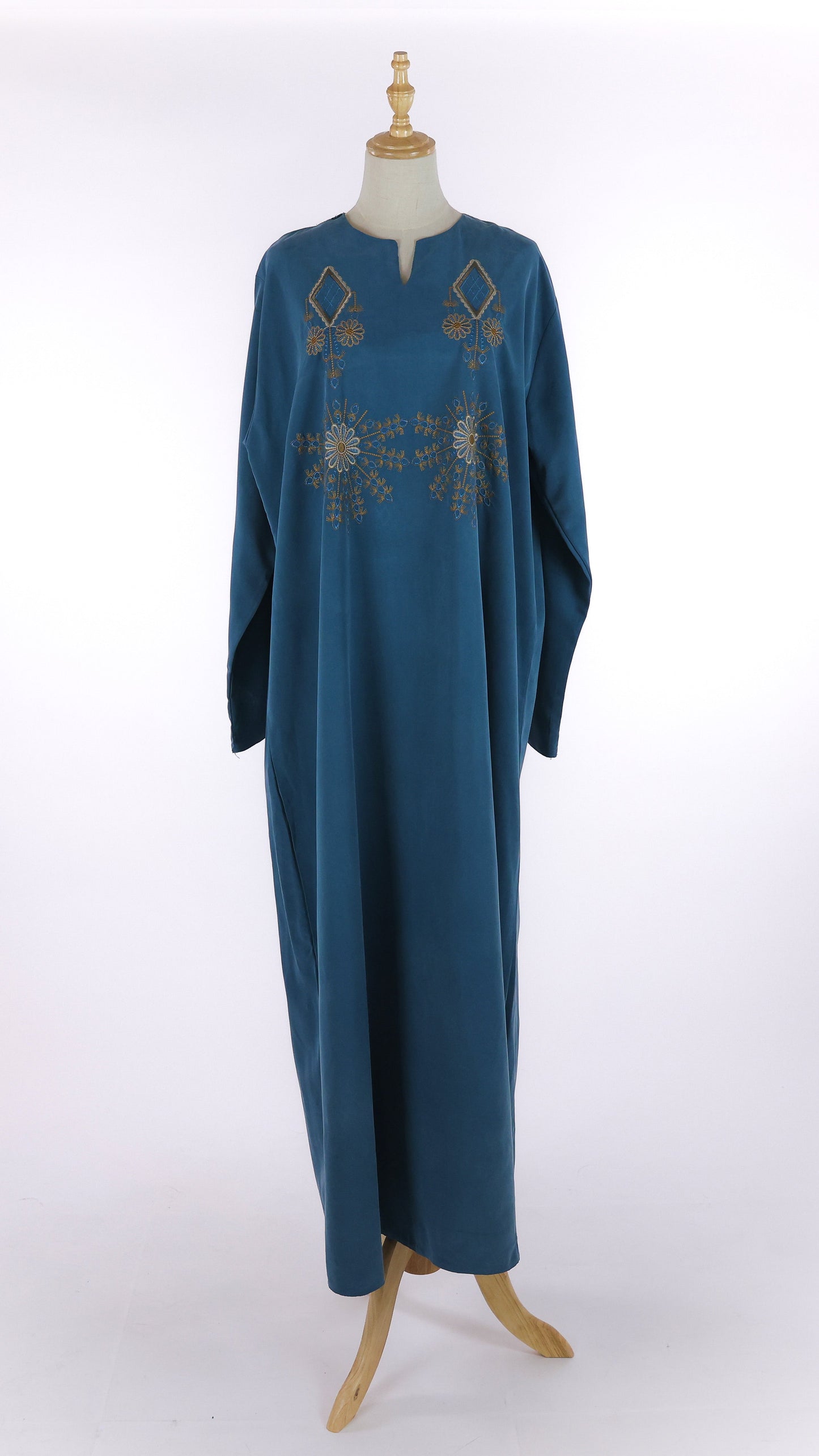 Blue Jellabiya With Embroidery