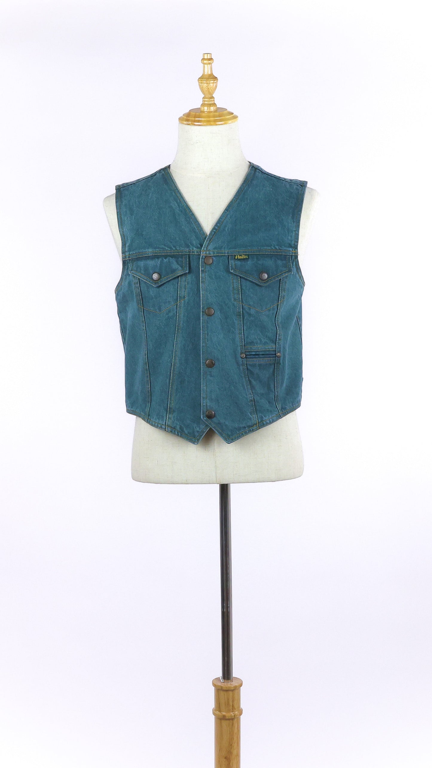 Faded Teal Denim Vest