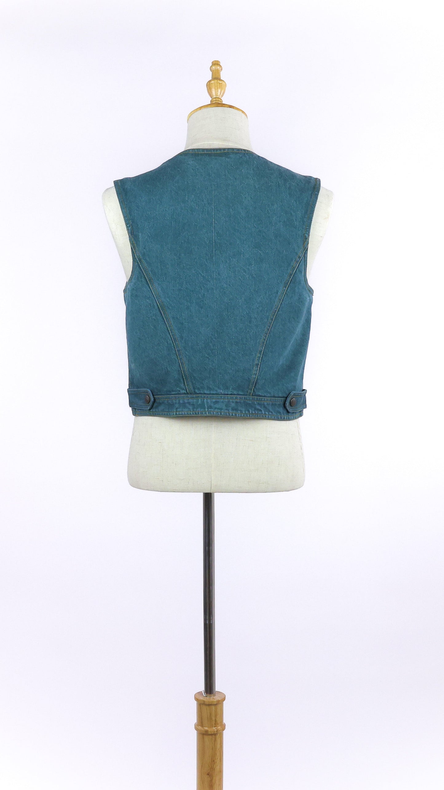 Faded Teal Denim Vest