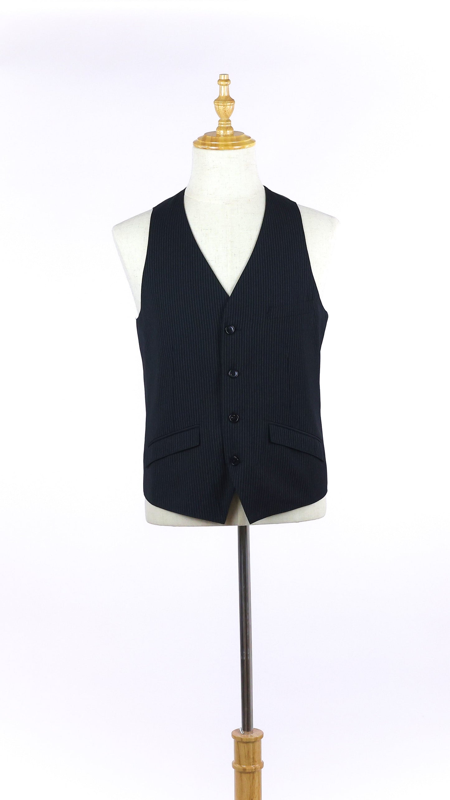 Black Pinstripe Waistcoat