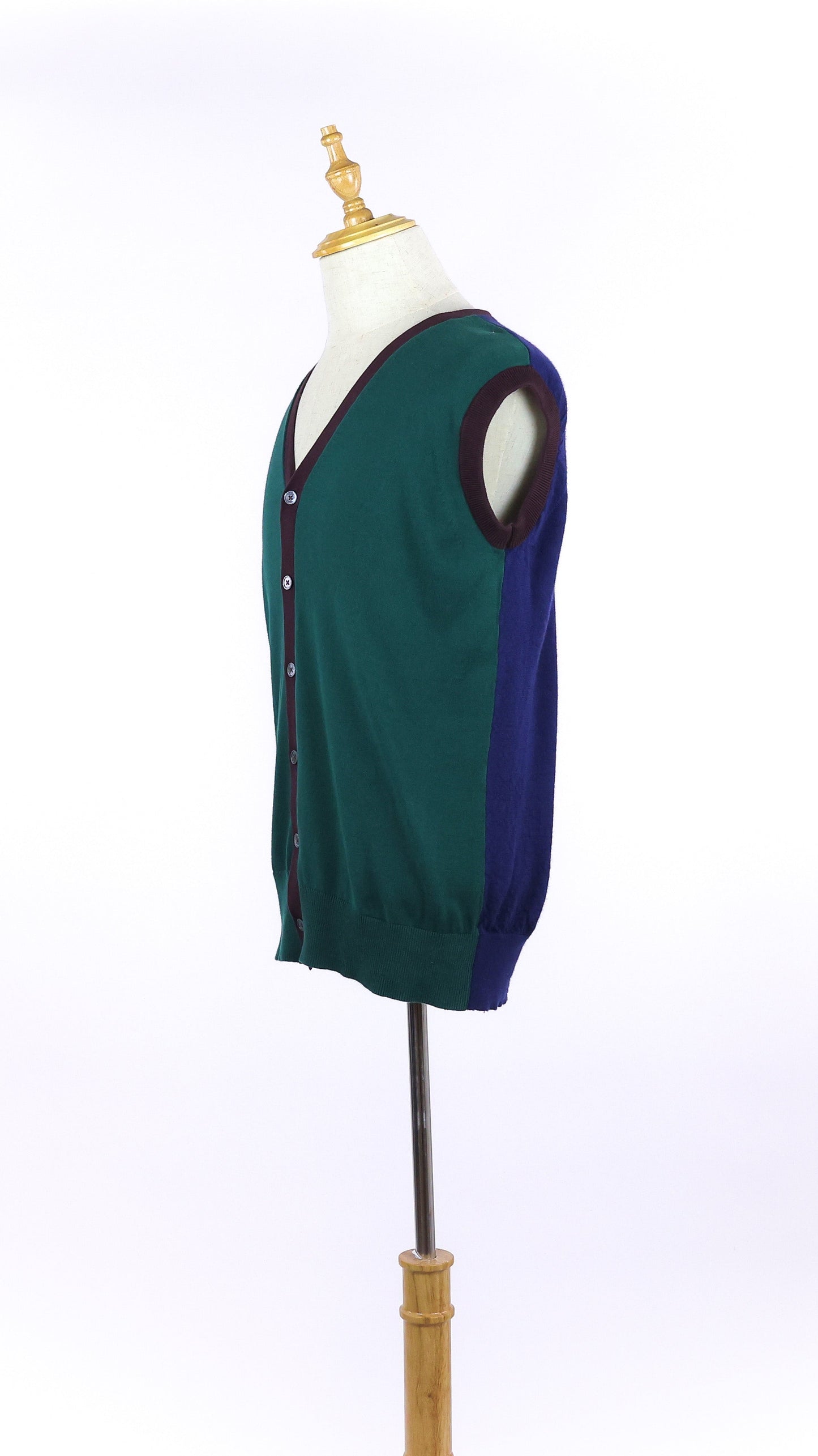 Multi-Colored Sweater Vest With Buttons